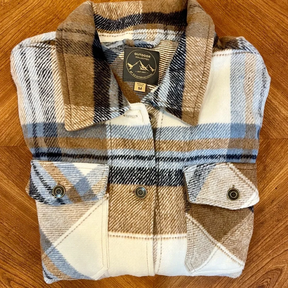 26 International Oversized Plaid Butten up Fleece Jacket Shaket Shirt. Women’s M - Picture 12 of 12